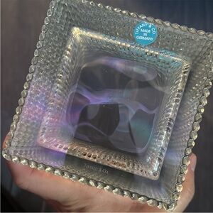 Tiffany & Co. Textured Glass Bowl with Blue Accent perfect condition